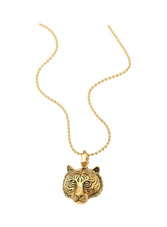 COOLSTEELANDBEYOND - Stainless Steel Tiger Head Pendant Necklace - Image 1
