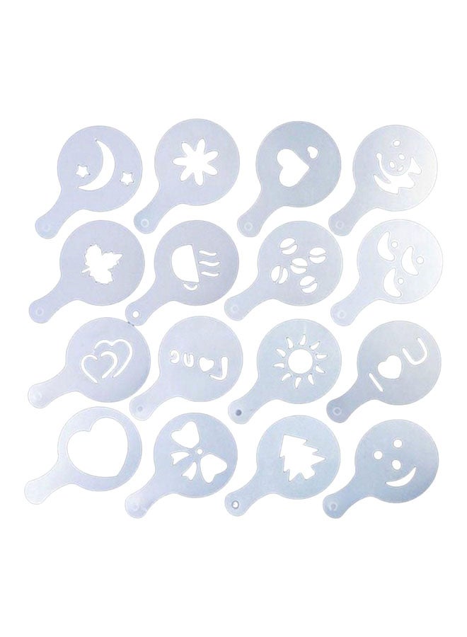16-Piece Coffee Stencil Set White