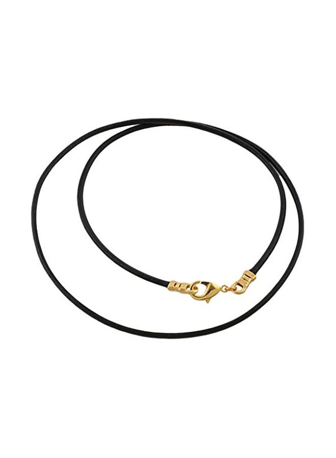 DragonWeave Leather Gold Plated Brass Closure Cord Necklace - Image 1