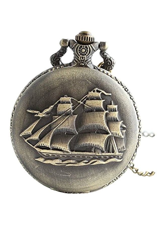 Infinite U Ancient Sailboat Quartz Pocket Watch B010DF68S4  - Image 1