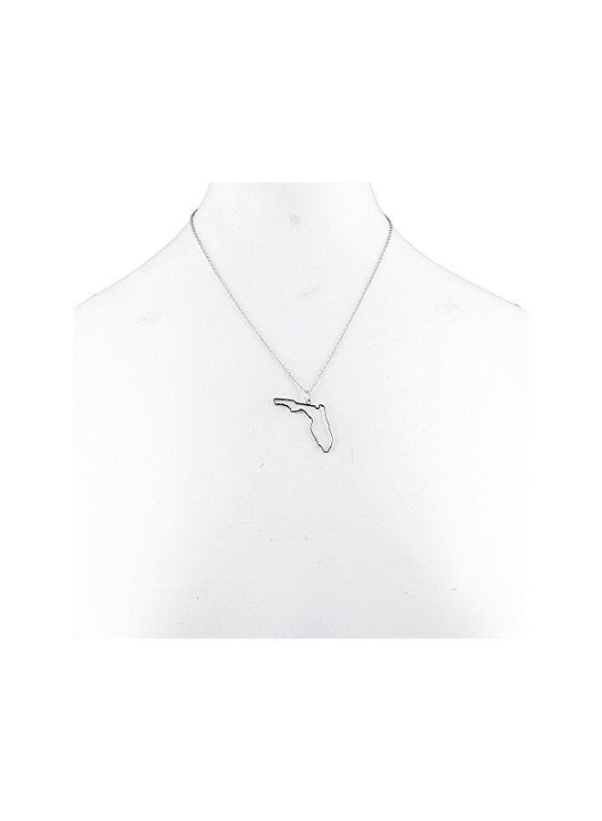 Lux Accessories - Florida State Outline Pendant Necklace - Image 1