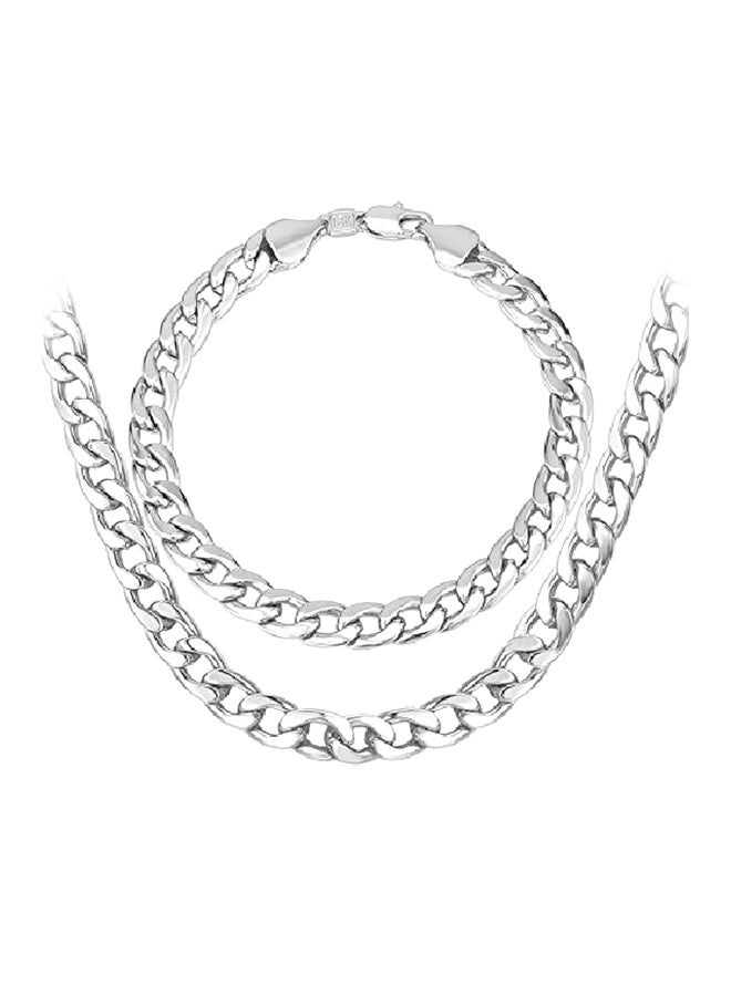 U7 Gold Platinum Plated Chain Necklace With Bracelet Set  - Image 1