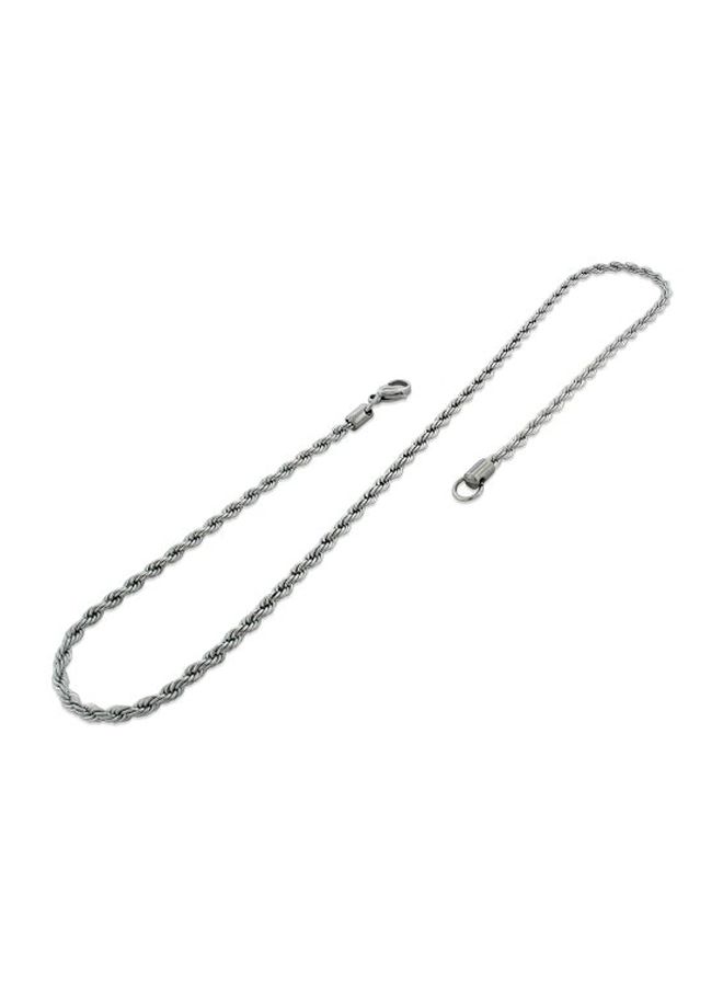 SilverCloseOut Stainless Steel Rope Chain Necklace - Image 2