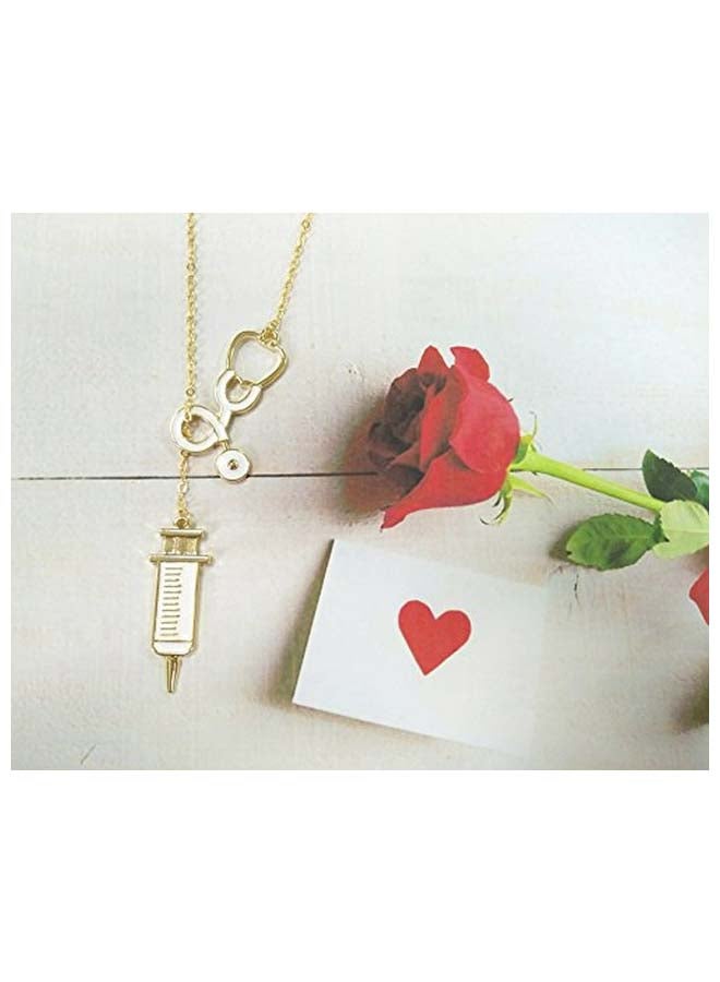 MANZHEN Stethoscope Syringe Pendant Necklace - Image 2