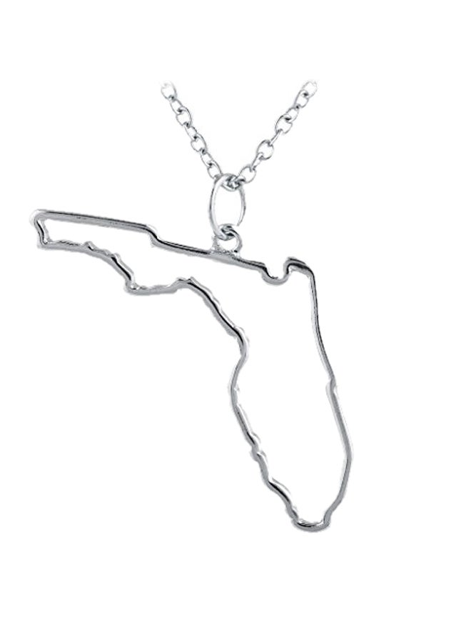 Lux Accessories - Florida State Outline Pendant Necklace - Image 1