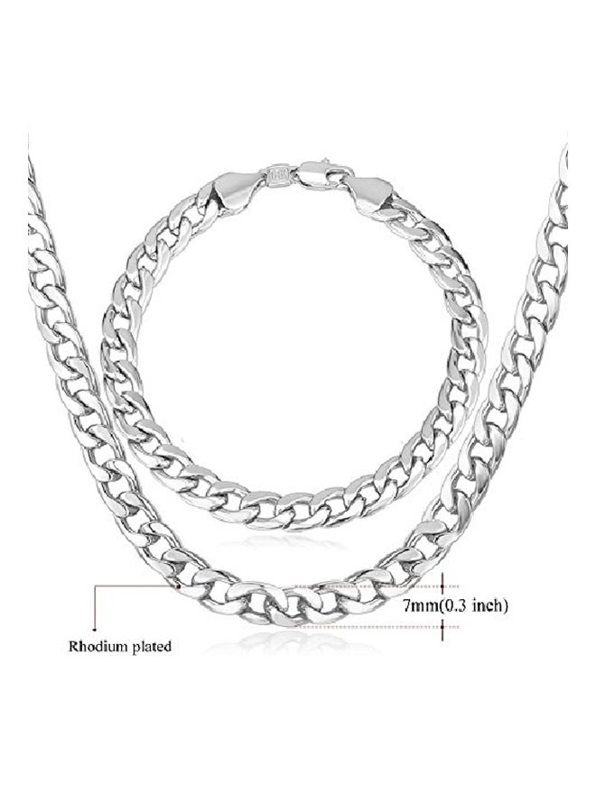 U7 Gold Platinum Plated Chain Necklace With Bracelet Set  - Image 2