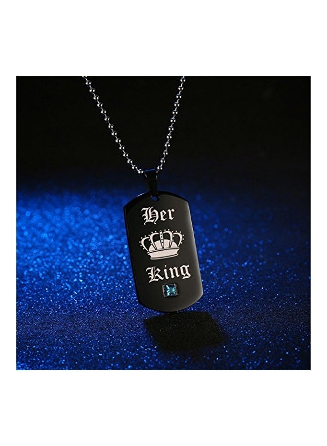 Uloveido Titanium His Queen And Her KIng Couple Pendant Necklace Set - Image 2