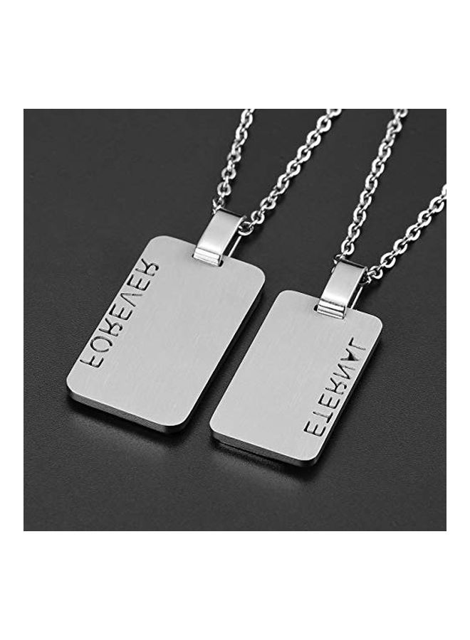 PiercingJ - 2-Piece Army Tag Stainless Steel Couple Pendant Necklace Set - Image 1
