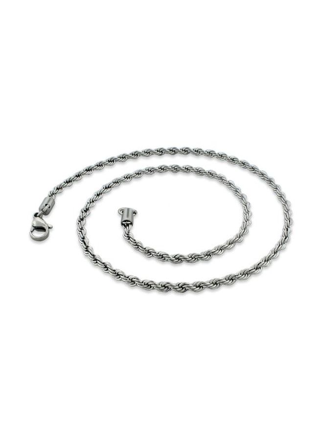 SilverCloseOut Stainless Steel Rope Chain Necklace - Image 1