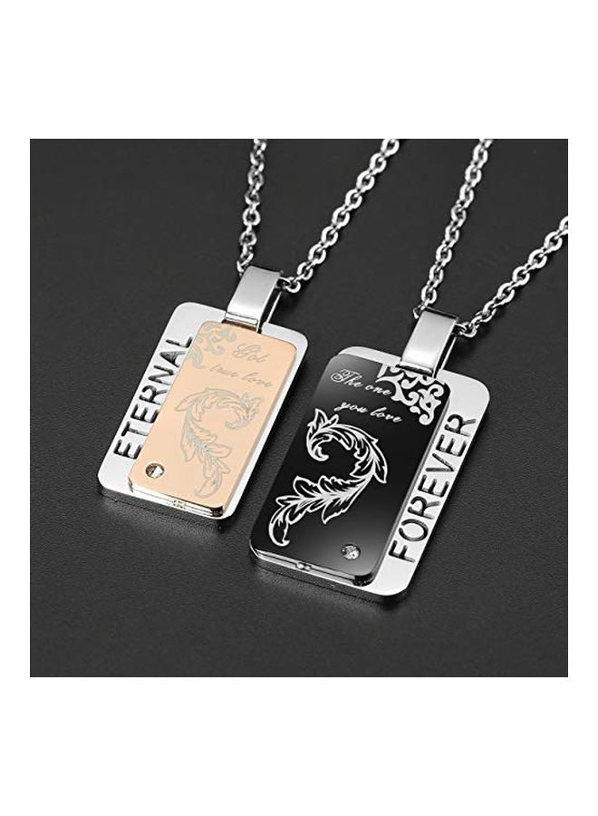 PiercingJ - 2-Piece Army Tag Stainless Steel Couple Pendant Necklace Set - Image 1