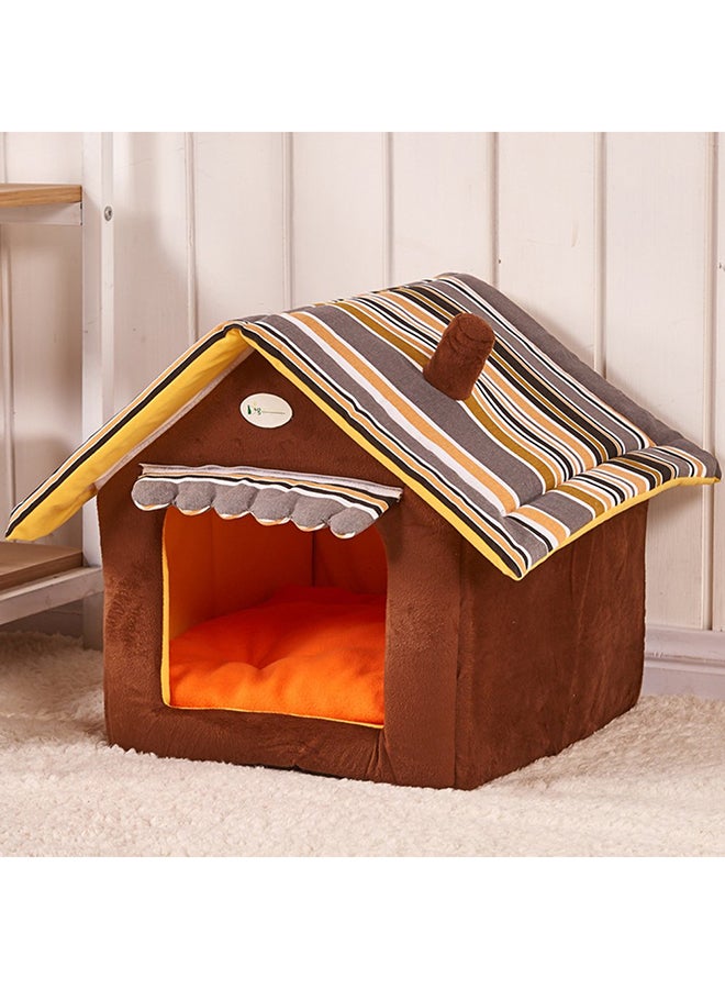 Home Shape Dog Bed Brown/Yellow/White - Image 2