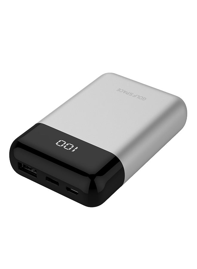 GOLF SPACE 10000.0 mAh Power Bank With Display Silver/Black 