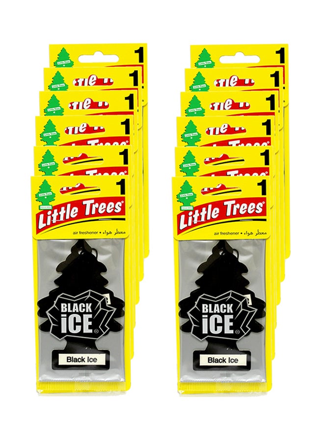 LITTLE TREES 12-Piece Card Air Freshener - Black Ice 