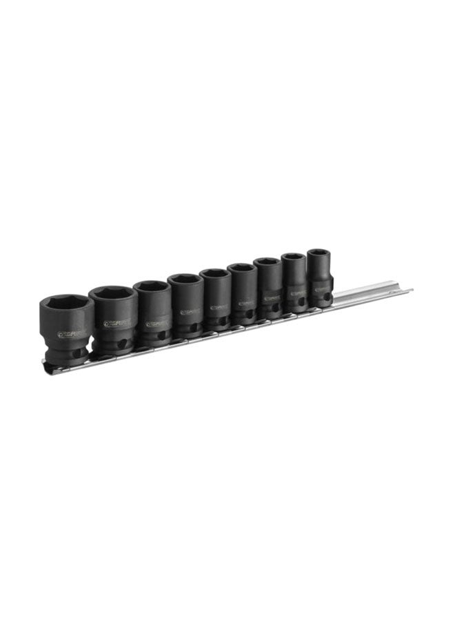 EXPERT Impact Socket Set, E041601, 9Pcs Black/Silver 