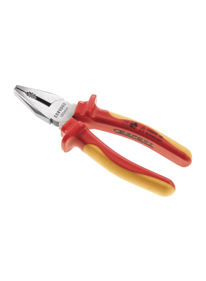 EXPERT Insulated Combination Plier, E050401, 200mm Red/Yellow/Silver