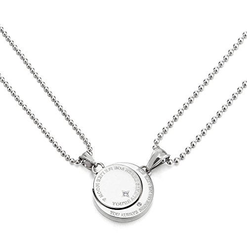 Stainless Steel  Zircon Moon And Sun Pendant Necklace - v1552120413/N21641464A_1