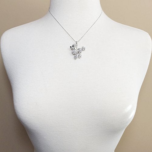 Gypsy Jewels - Brass  Moving Legs Glitzy Posh Poodle Pendant Necklace - Image 1