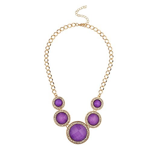 Lux Accessories Brass  Pearl Stone Bib Necklace  - Image 4