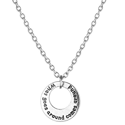 Lux Accessories Brass  What Goes Around Comes Around Pendant Necklace - Image 1