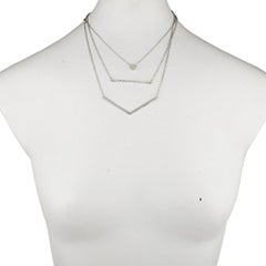 Brass  Pave Bar Pendant Necklace