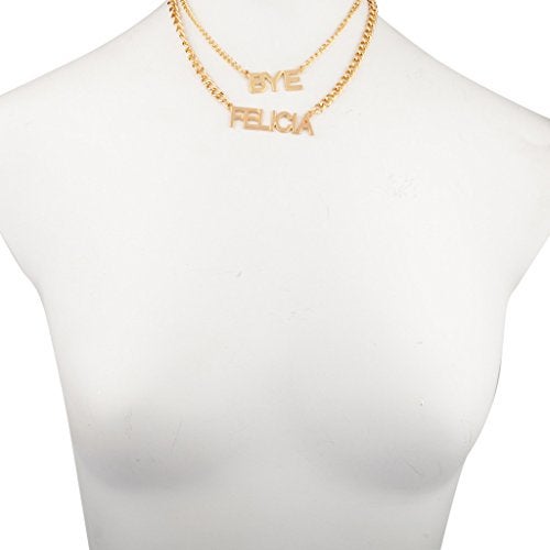 Lux Accessories Brass  Bye Felicia Pendant Necklace - Image 1