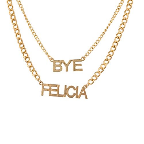 Lux Accessories Brass  Bye Felicia Pendant Necklace - Image 4