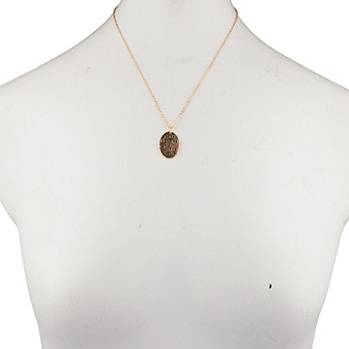Lux Accessories Brass Be The Change You Wish To See In The World Pendant Necklace - Image 1