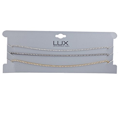 Lux Accessories - Brass  Crystal Cupchain Choker Necklace - Image 1