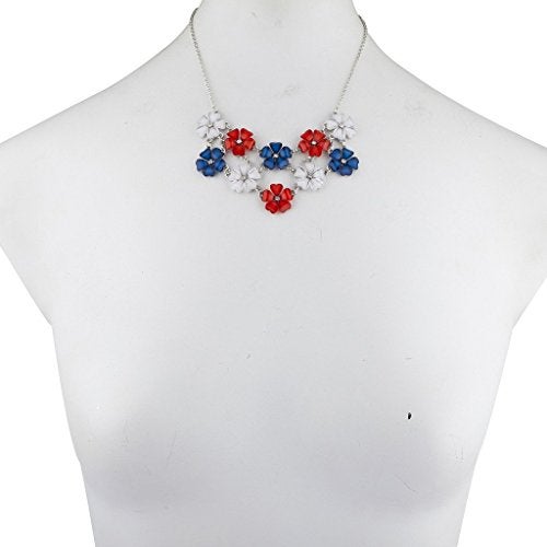 Lux Accessories Brass  Flower Statement Bib Necklace  - Image 1