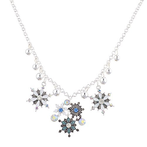 Lux Accessories Brass  Christmas Snowflake Bib Necklace  - Image 3