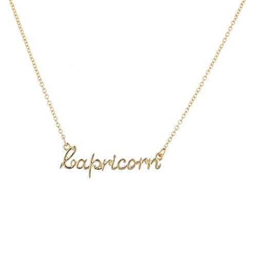 Lux Accessories Brass  Capricorn Pendant Necklace - Image 1