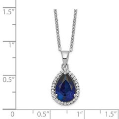 Sonia Jewels Sterling Silver  Zircon Simulated Pendant Necklace  - Image 1