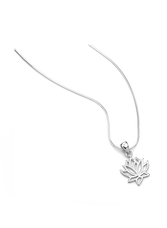 Chuvora 925 Sterling Silver Lotus Flower Pendant Necklace  - Image 1