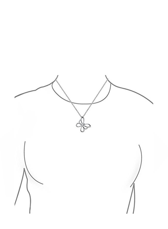 BLING JEWELRY - 925 Sterling Silver Open Butterfly Pendant Necklace - Image 1