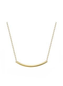 Gold Plated Curved Bar Pendant Necklace