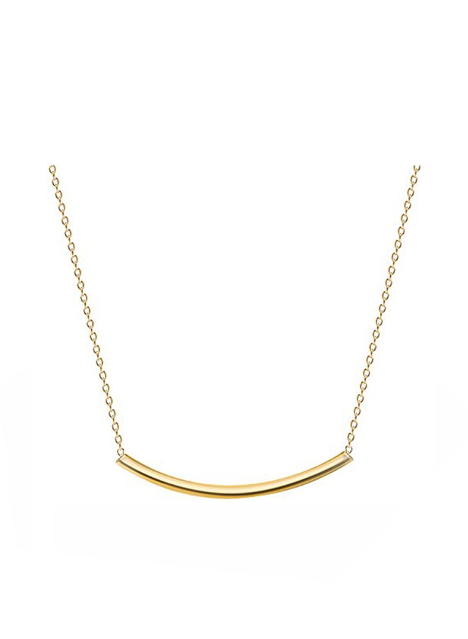 BLING JEWELRY - Gold Plated Curved Bar Pendant Necklace - Image 1