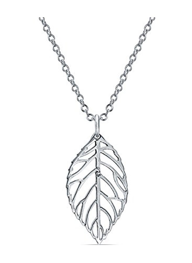 BLING JEWELRY - 925 Sterling Silver Leaf Filigree Pendant Necklace - Image 1