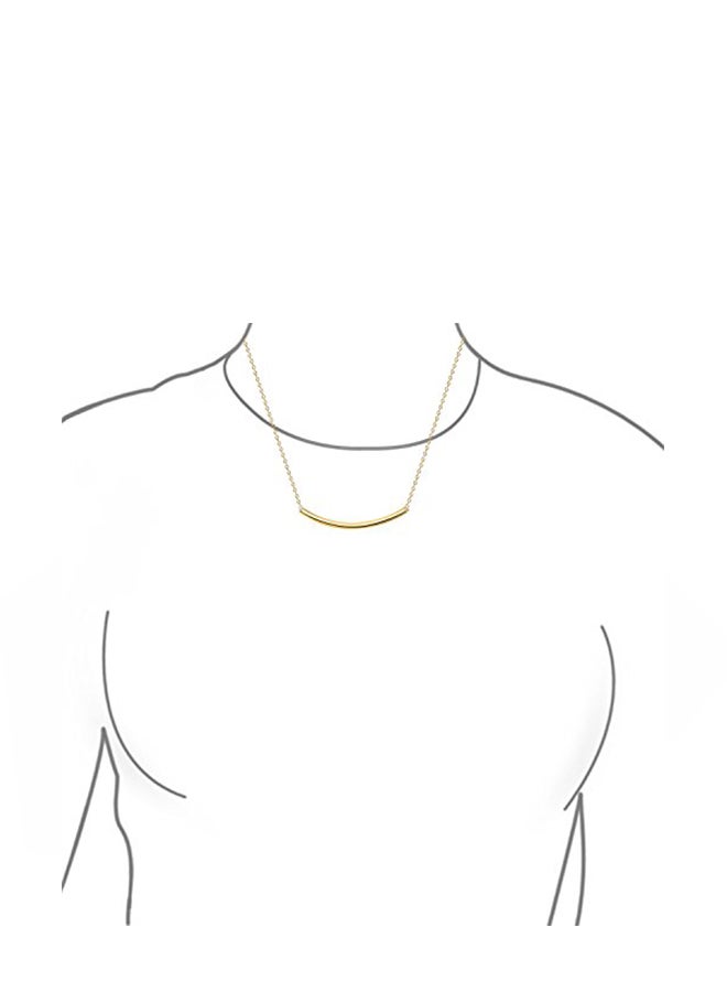 BLING JEWELRY - Gold Plated Curved Bar Pendant Necklace - Image 1