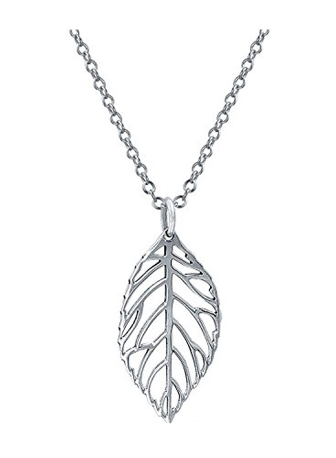 BLING JEWELRY - 925 Sterling Silver Leaf Filigree Pendant Necklace - Image 1