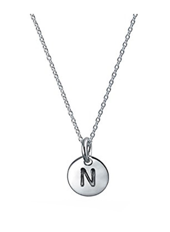 BLING JEWELRY - 925 Sterling Silver Petite Letter N Pendant Necklace - Image 1