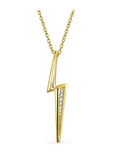 Gold Plated Lightning Bolt Pendant Necklace