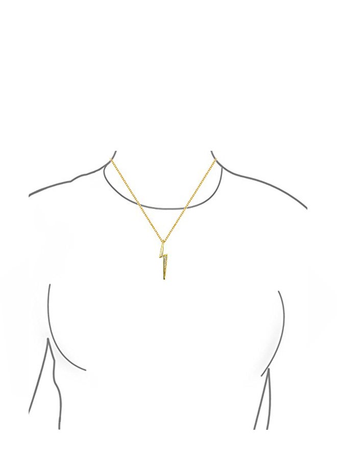 BLING JEWELRY - Gold Plated Lightning Bolt Pendant Necklace - Image 1