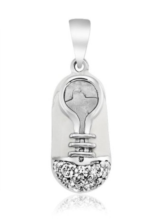 BLING JEWELRY 925 Sterling Silver Baby Shoe Pendant With Enamel - Image 2