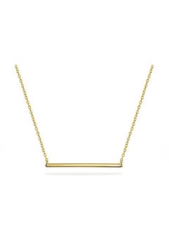 925 Sterling Silver Gold Plated Horizontal Bar Pendant Necklace