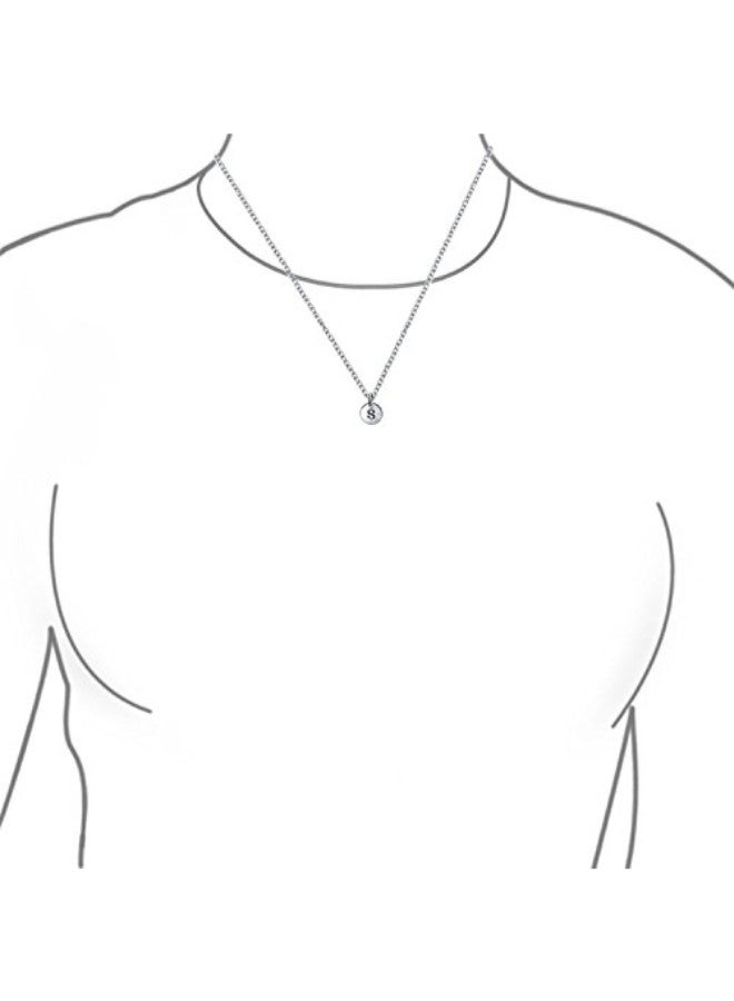BLING JEWELRY 925 Sterling Silver Petite Letter S Pendant Necklace - Image 2