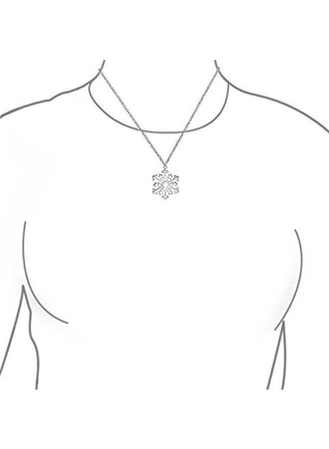 BLING JEWELRY 925 Sterling Silver Snowflake Winter Holoday Pendant Necklace - Image 2