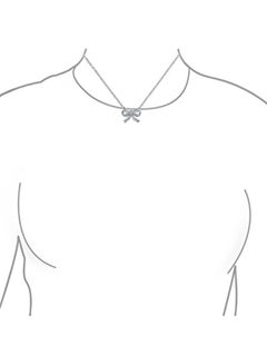 BLING JEWELRY 925 Sterling Silver Pave Ribbon Bow Pendant Necklace With Cubic Zirconia  - Image 2