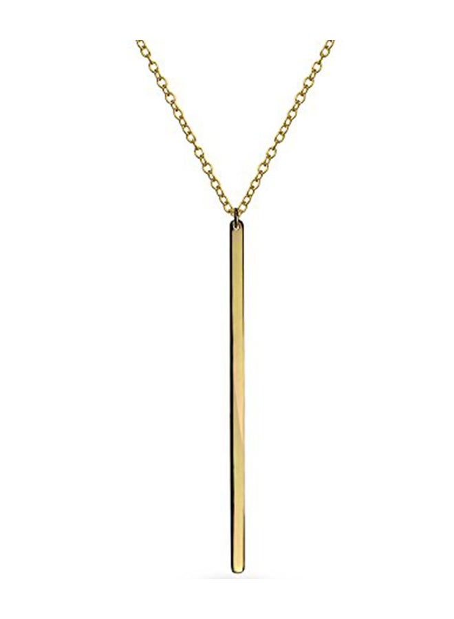 BLING JEWELRY - Gold Plated Long Vertical Bar Layering Pendant Necklace - Image 1