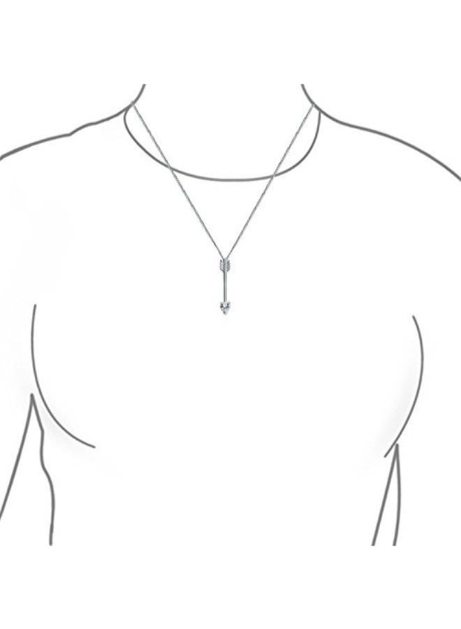 BLING JEWELRY 925 Sterling Silver Heart Shaped Arrow Lariat Pendant Necklace - Image 2