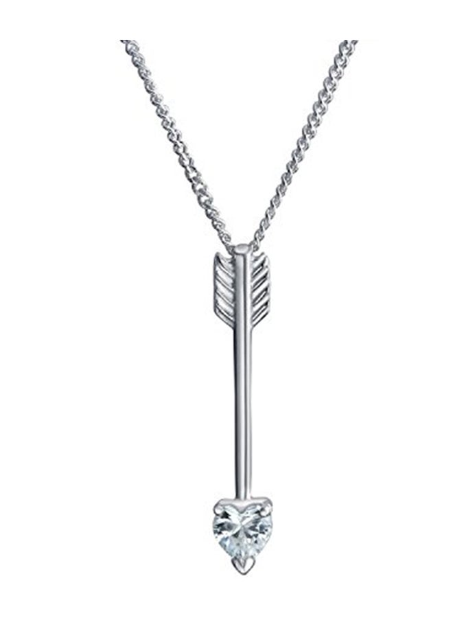BLING JEWELRY 925 Sterling Silver Heart Shaped Arrow Lariat Pendant Necklace - Image 1